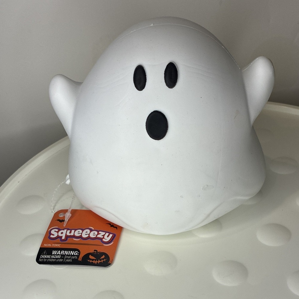 Squeeezy Halloween Ghost Tactile Squeeze Toy White Black